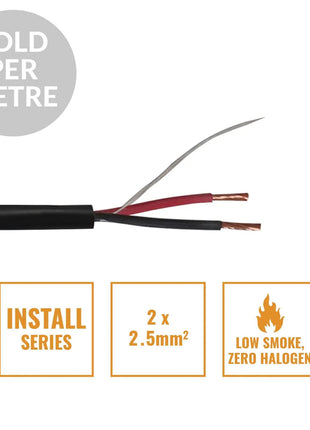 Elumen8 INSTALL LSZH 2 Core 2 x 2.5mm2 Speaker Cable SP2X2.5B Cut Length