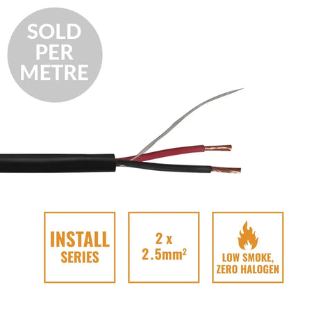 Elumen8 INSTALL LSZH 2 Core 2 x 2.5mm2 Speaker Cable SP2X2.5B Cut Length