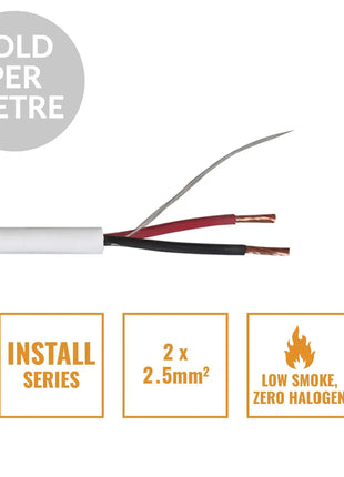 Elumen8 INSTALL LSZH 2 Core 2 x 2.5mm2 Speaker Cable SP2X2.5W Cut Length