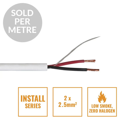 Elumen8 INSTALL LSZH 2 Core 2 x 2.5mm2 Speaker Cable SP2X2.5W Cut Length