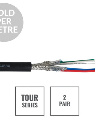 Elumen8 TOUR Screened 2 Pair DMX Cable DMX2PRB Cut Length Black