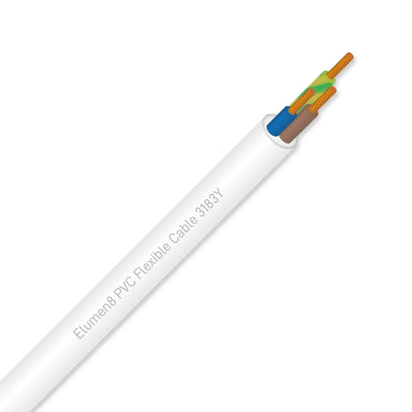 Elumen8 3183Y 2.5mm 3 Core White Cable 100m