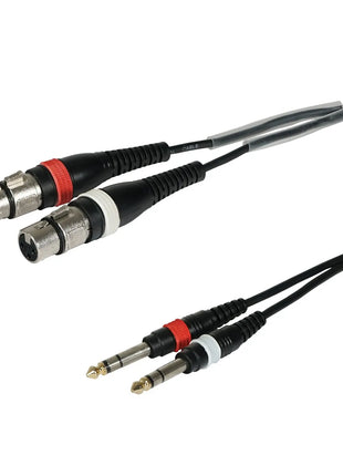 W Audio 2m 2 x XLR Female – 2 x 6.35mm Stereo Jack Cable