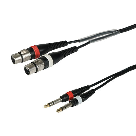 W Audio 2m 2 x XLR Female – 2 x 6.35mm Stereo Jack Cable