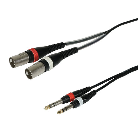 W Audio 2m 2 x XLR Male – 2 x 6.35mm Stereo Jack Cable