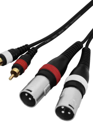 W Audio 2m 2 x Phono Cable - 2 x XLR Male