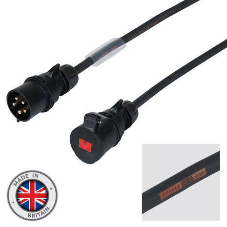 Elumen8 100m 32A Male - 32A Female 3PH 6mm 5C Cable