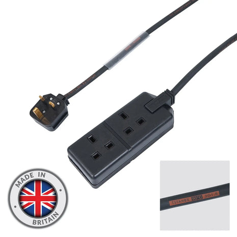 Elumen8 1m 1.5mm 13A Male – 13A 2G Female Extension Cable