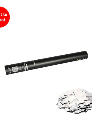 Equinox Handheld Confetti Cannon 50cm Silver Metallic