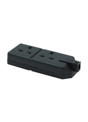 Masterplug 2 Gang 13A HD Mains Socket Black (ELS132B)