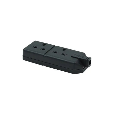 Masterplug 2 Gang 13A HD Mains Socket Black (ELS132B)