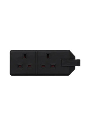 Masterplug 2 Gang 13A HD Mains Socket Black (ELS132B)