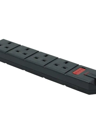 Masterplug 4 Gang 13A HD Mains Socket Black (ELS134B)