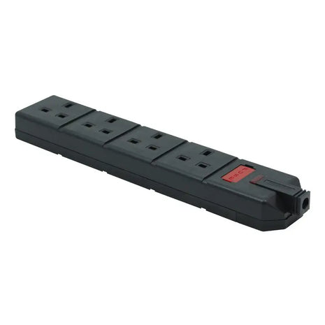Masterplug 4 Gang 13A HD Mains Socket Black (ELS134B)
