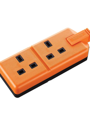 Masterplug 2 Gang 13A HD Mains Socket Orange (ELS132O)