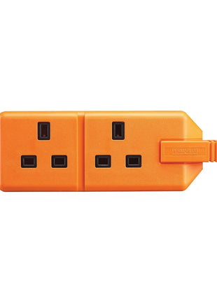Masterplug 2 Gang 13A HD Mains Socket Orange (ELS132O)