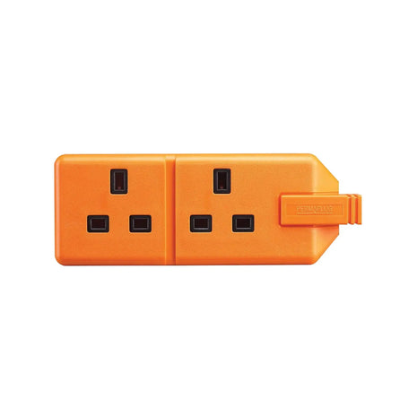 Masterplug 2 Gang 13A HD Mains Socket Orange (ELS132O)