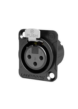 Seetronic XLR 3-Pin Chassis Socket Black (MK3F2C-B)