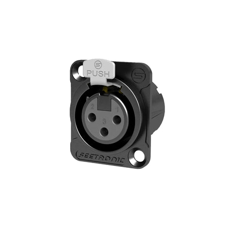 Seetronic XLR 3-Pin Chassis Socket Black (MK3F2C-B)
