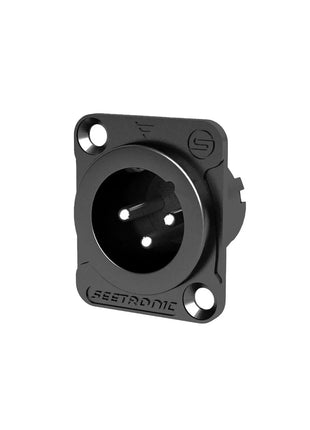 Seetronic XLR 3-Pin Chassis Plug Black (MJ3F2C-B)