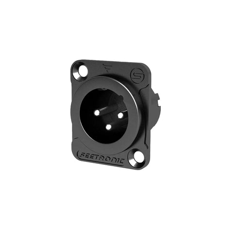 Seetronic XLR 3-Pin Chassis Plug Black (MJ3F2C-B)