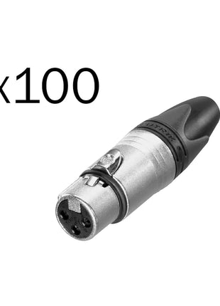 Neutrik XLR 3-Pin Female Socket Pack of 100 (NC3FXX-D)