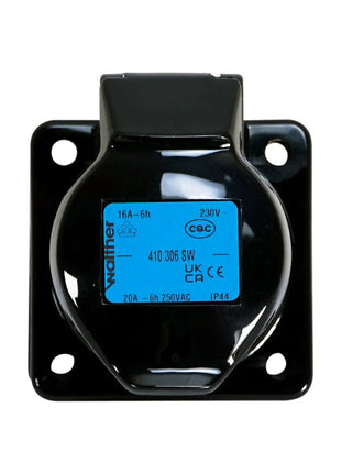 Walther 16A Panel Socket Black (410306SW)