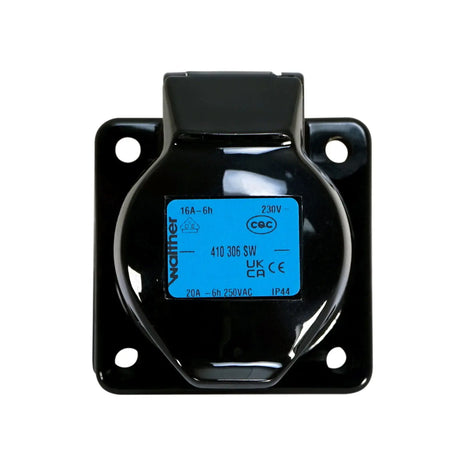 Walther 16A Panel Socket Black (410306SW)