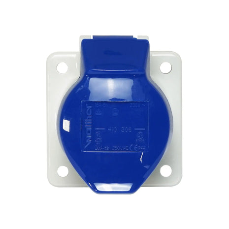 Walther 16A Panel Socket Grey/Blue (410306)