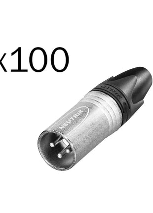 Neutrik XLR 3-Pin Male Plug Pack of 100 (NC3MXX-D)