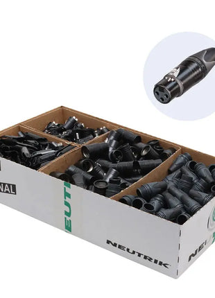Neutrik XLR 3-Pin Female Socket Black NC3FXX-BAG-D (Pack of 100)