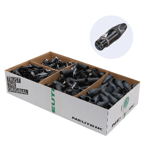 Neutrik XLR 3-Pin Female Socket Black NC3FXX-BAG-D (Pack of 100)