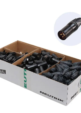 Neutrik XLR 3-Pin Male Plug Black NC3MXX-BAG-D (Pack of 100)