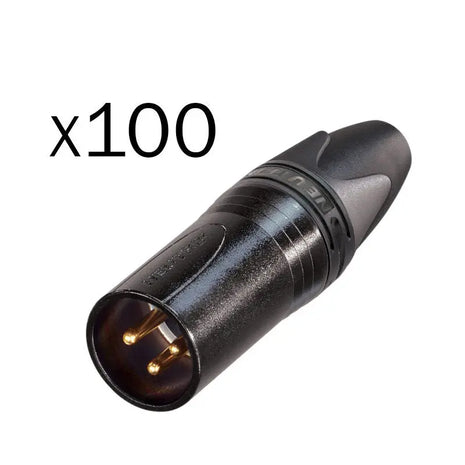 Neutrik XLR 3-Pin Male Plug Black NC3MXX-BAG-D (Pack of 100)