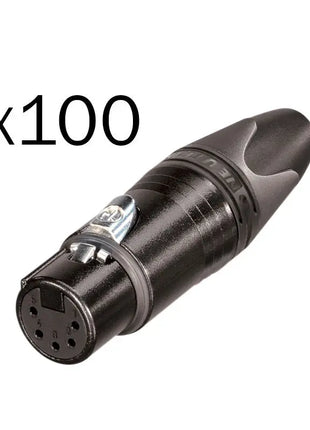 Neutrik XLR 5-Pin Female Socket Black NC5FXX-BAG-D (Pack of 100)