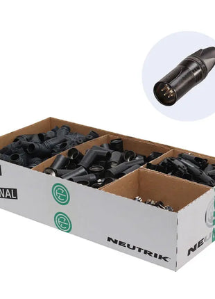 Neutrik XLR 5-Pin Male Plug Black NC5MXX-BAG-D (Pack of 100)