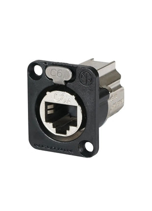 Neutrik etherCON CAT6A Feedthrough Panel Connector Black (NE8FDX-P6-B)