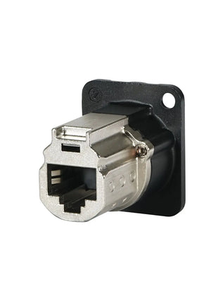 Neutrik etherCON CAT6A Feedthrough Panel Connector Black (NE8FDX-P6-B)