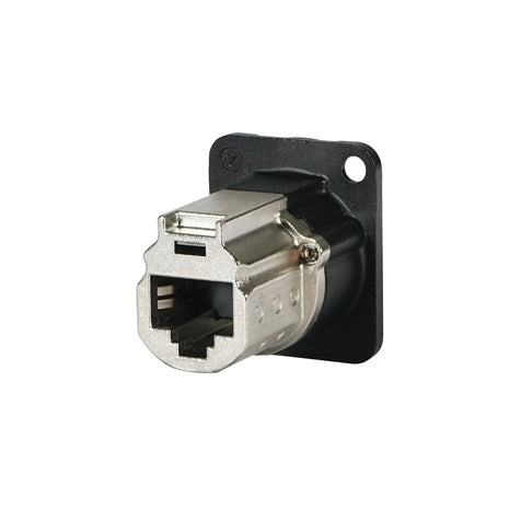 Neutrik etherCON CAT6A Feedthrough Panel Connector Black (NE8FDX-P6-B)