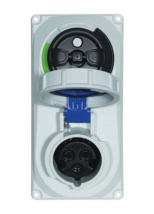 PCE 16A 230V 2P+E IP67 Switched Interlock Socket (61132-6)