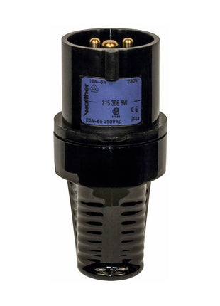 Walther 16A 230V 2P+E Black Plug 215306SW