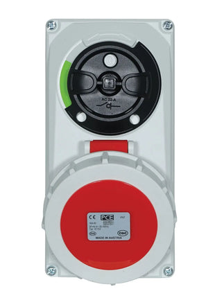 PCE 16A 415V 3P+N+E IP67 Switched Interlock Socket (61152-6)