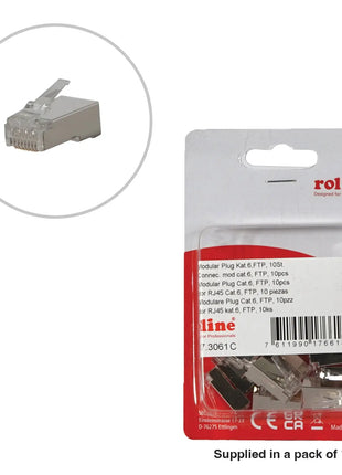 Roline Modular RJ45 Plugs FTP 8P8C Shielded 21.17.3061 (Pack of 10)