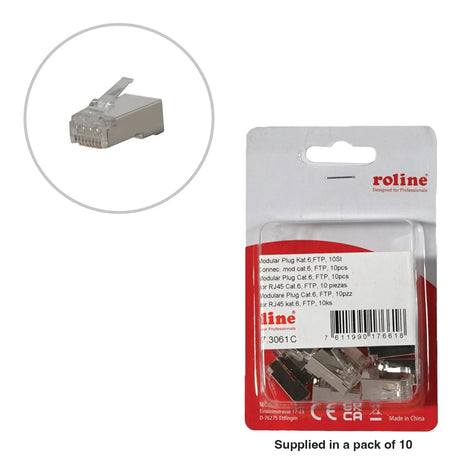 Roline Modular RJ45 Plugs FTP 8P8C Shielded 21.17.3061 (Pack of 10)