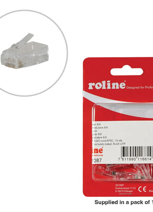 Roline Modular RJ45 Plugs UTP 8P8C Unshielded 12.01.1087 (Pack of 10)