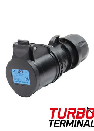 PCE 16A 230V 2P+E Black Socket (213-6TTx)