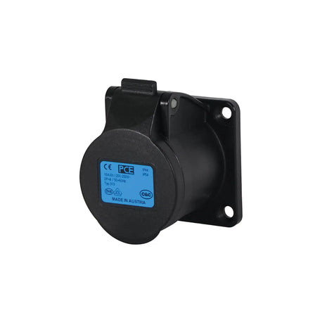 PCE 16A 230V 2P+E Panel Socket Black (313-6F6x)