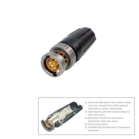 Neutrik BNC Connector UHD rearTWIST (NBNC75BTU11X)