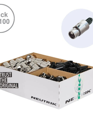 Neutrik XLR 3-Pin Female Socket NC3FXX-WOB (Pack of 100)