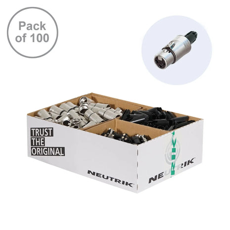 Neutrik XLR 3-Pin Female Socket NC3FXX-WOB (Pack of 100)
